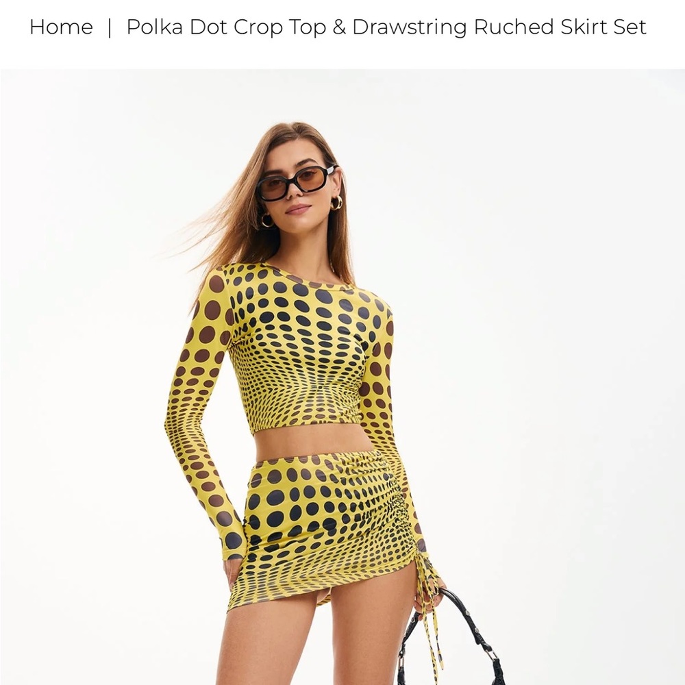 Solado Polka Dot Ruched Drawstring Set - image 1